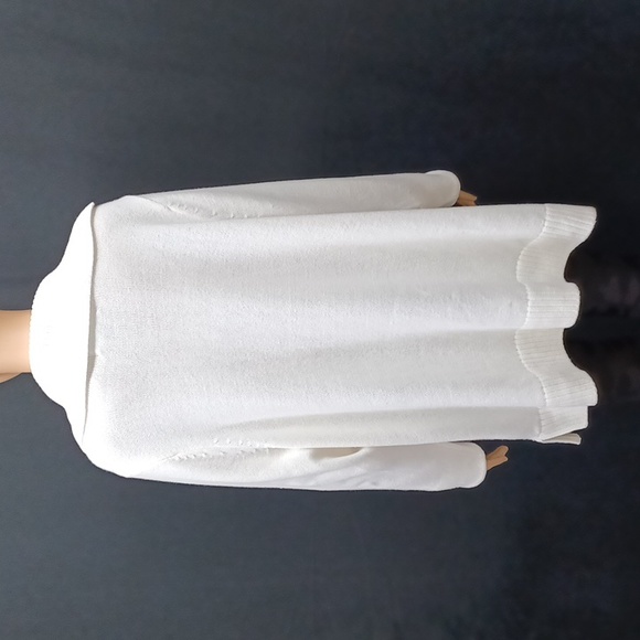 Karen Scott Plus Size Funnel-Neck Sweater, Winter White - Picture 9 of 12